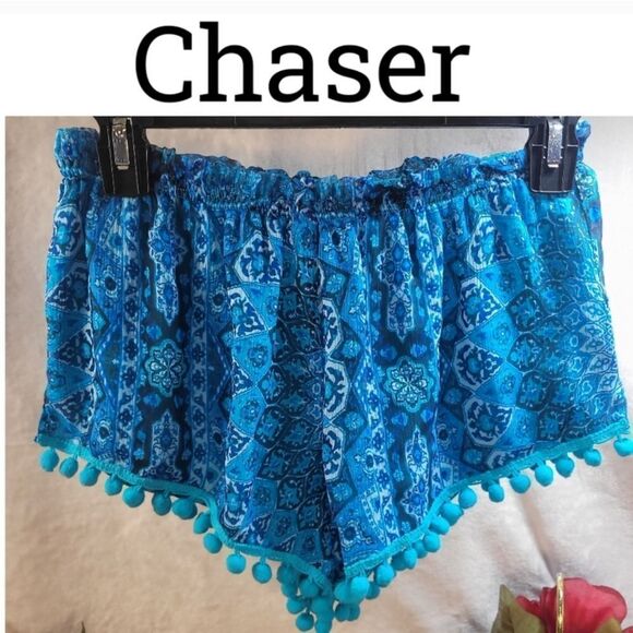 NWT Chaser Chiffon Pom Pom Short - Picture 2 of 6